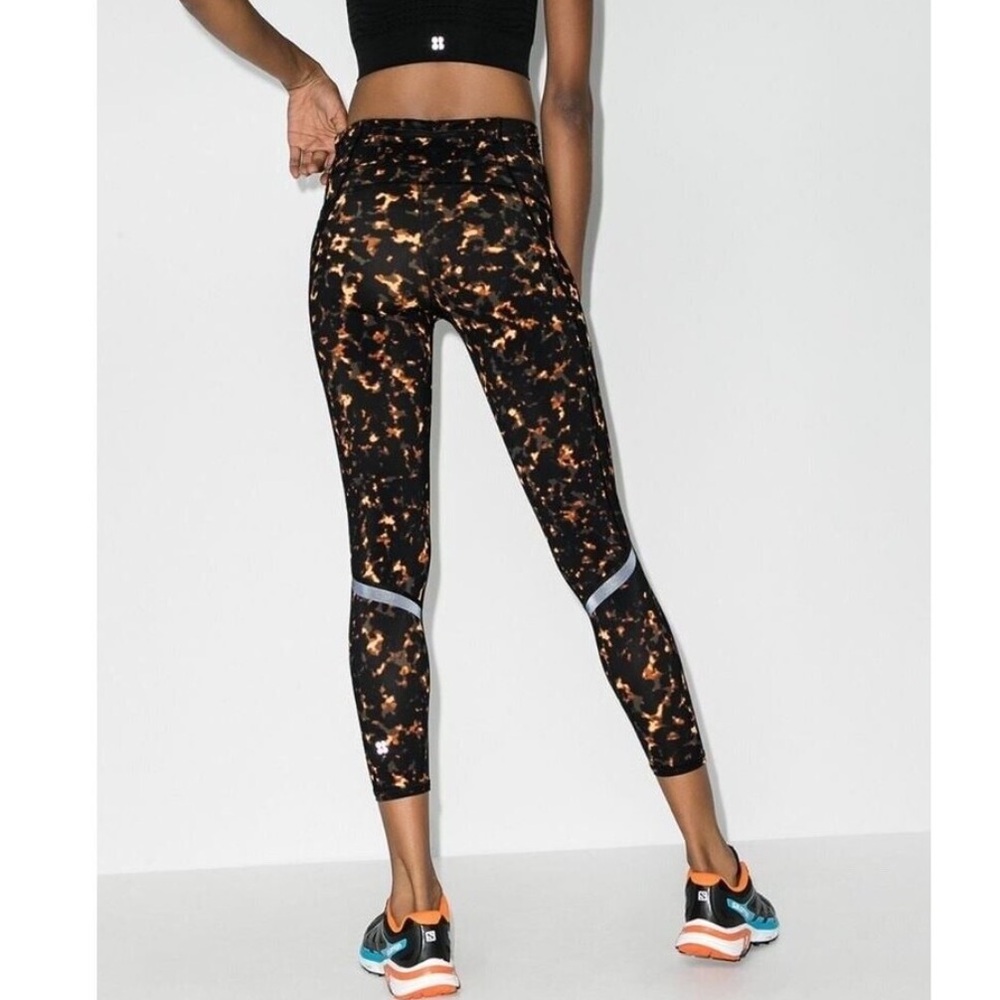 Sweaty Betty NWT The Zero Gravity Brown Tortoise Shell 7/8 Leggings - M